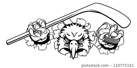 Eagle Ice Hockey Player Animal Sports Mascot Eagle Ice Hockey Player Animal Sports Mascot 110773181