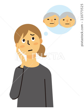 Housewife, Female, Middle Age, Worries, Nursing Care, Long Hair 110773525