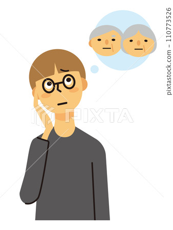 家庭主婦, 女性, 中年, 煩惱, 照顧, 短髮 110773526