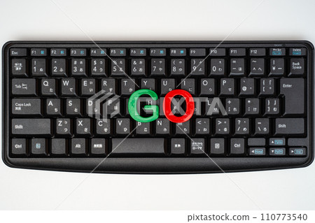Alphabetical Go (GO) character above the keyboard 110773540