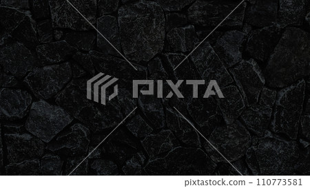 Horizontal background image of a dark black-gray irregularly shaped masonry surface Horizontal background image of a dark black-gray irregularly shaped masonry surface 110773581