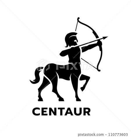 Centaur shoots a bow logo. 110773603
