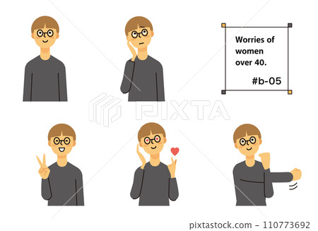 Housewife Female Middle Short Hair 110773692