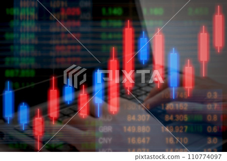 股票價格圖表、日間交易、投資、外匯、股票管理、證券交易、副業、匯率、燭台的圖像 110774097