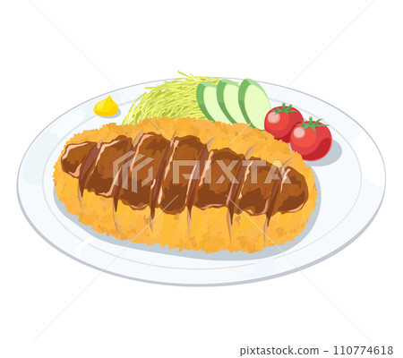 Illustration of tonkatsu 110774618