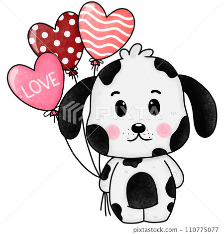 Cute dog valentine 110775077