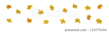 Hand drawn flower doodle, abstract and cute spring icon. Scribble style for charming designs. Flat vector illustration isolated on white background. Hand drawn flower doodle, abstract and cute spring icon. Scribble style for charming designs. Flat vector illustration isolated on white background. 110775294