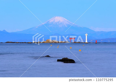 Venus Belt Fuji seen from Manase Coast Venus Belt Fuji seen from Manase Coast 110775295