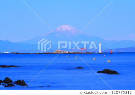 Venus Belt Fuji seen from Manase Coast Venus Belt Fuji seen from Manase Coast 110775312