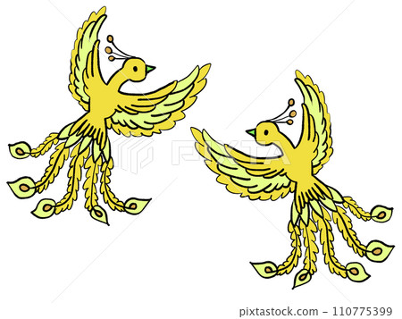 可愛的鳳凰扇動翅膀 110775399