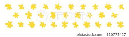 Hand drawn flower doodle, abstract and cute spring icon. Scribble style for charming designs. Flat vector illustration isolated on white background. Hand drawn flower doodle, abstract and cute spring icon. Scribble style for charming designs. Flat vector illustration isolated on white background. 110775427