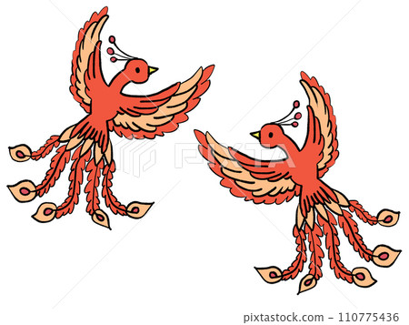 Cute phoenix flapping its wings 110775436