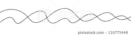 Thin wavy line pattern with flowing curves, undulating abstract background. Squiggle design for subtle. Flat vector illustration isolated on white background. 110775449