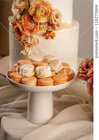 Tasty sweet macarons 110775604