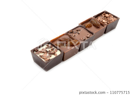 exclusive collection chocolate sweets isolated on the white 110775715