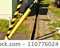 yellow pole in residential area 110776024