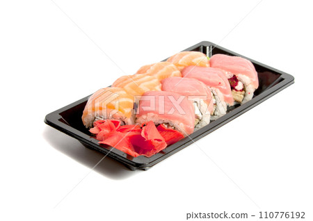 philadelphia roll on white/ Very tasty philadelphia roll on white/ Very tasty 110776192