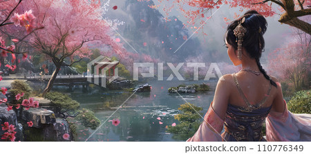 站在櫻花下的女人 站在櫻花下的女人 110776349