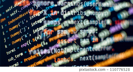 Programming code background . Software developer programming code. Programming code background . Software developer programming code. 110776528