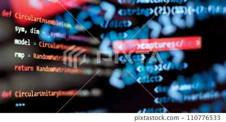 Programming code background . Software developer programming code. 110776533