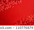 red hearts on red background 110776879