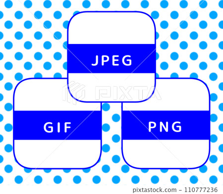Image file extensions used on the web: 3 types (blue) 110777236