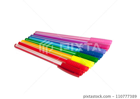 colorful isolated pens or markers on white 110777389