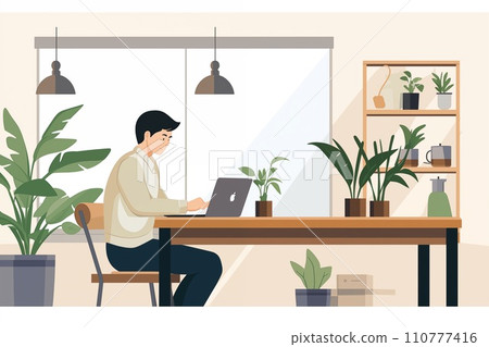 Office life for new employees 110777416