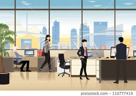 Office life for new employees 110777419