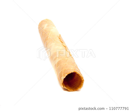 Waffle rolls isolated on the white background Waffle rolls isolated on the white background 110777791