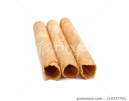 Waffle rolls isolated on the white background 110777793