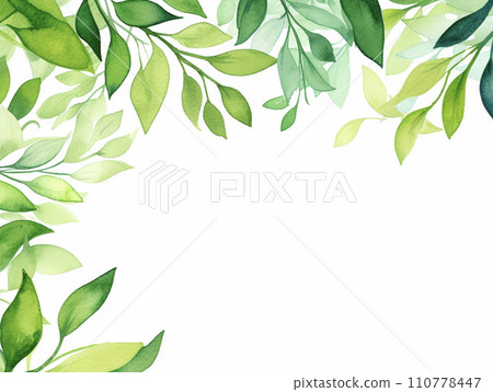 葉子插畫框架背景素材AI圖像 葉子插畫框架背景素材AI圖像 110778447