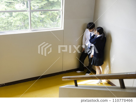 High school student consulting with friends High school student consulting with friends 110778466