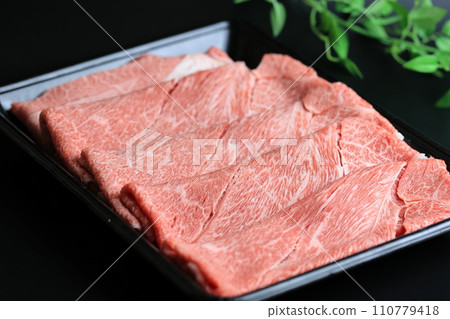 Ude slices for Miyazaki beef sukiyaki Ude slices for Miyazaki beef sukiyaki 110779418