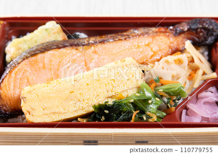 Delicious coho salmon saikyo grilled bento Delicious coho salmon saikyo grilled bento 110779755