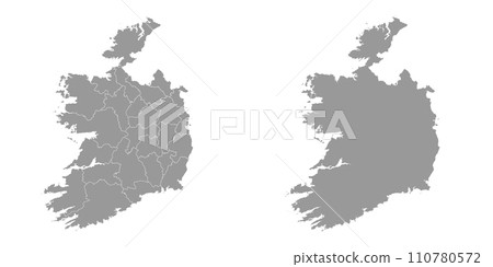 Ireland gray map with counties. Vector illustration. 110780572