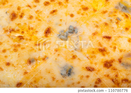pizza in box isolated 110780776