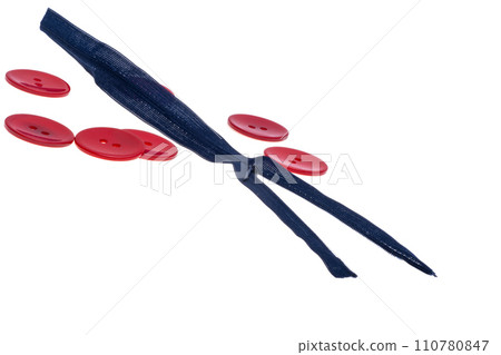 big red buttons isolated 110780847