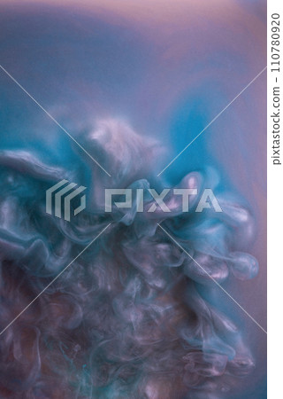 Abstract fluid acrylic painting. Marbled pink abstract Ink cloud on black background. Modern art. 110780920