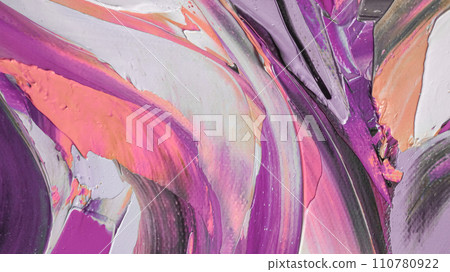 Closeup of a painting by oil and palette knife. Highly-textured, high quality details. Fragment of multicolored texture painting. Abstract art background. oil on canvas. Rough brushstrokes of paint. Closeup of a painting by oil and palette knife. Highly-textured, high quality details. Fragment of multicolored texture painting. Abstract art background. oil on canvas. Rough brushstrokes of paint. 110780922