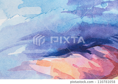 painted in watercolor on a white background 110781058