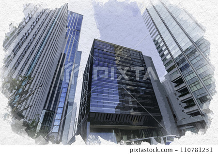 Watercolor style JR Tokyo Station Nihonbashi Exit Chiyoda-ku, Tokyo 110781231