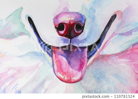 dog painted in watercolor on a white background dog painted in watercolor on a white background 110781324