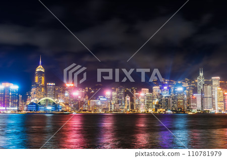 Hong Kong Victoria Harbor Symphony of Lights 110781979