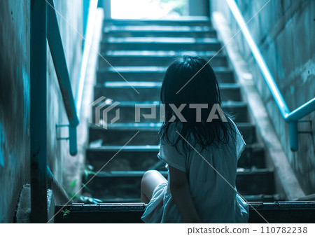 AI插畫,女人爬樓梯 AI插畫,女人爬樓梯 110782238