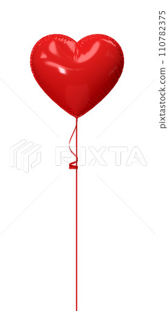 Red Balloon Heart. 3d render illustration. Red Balloon Heart. 3d render illustration. 110782375
