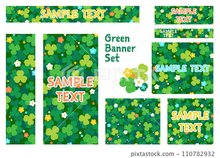 Banner set_clover and flowers Banner set_clover and flowers 110782932
