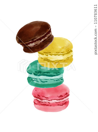 Hand drawn macaron illustration 110783611