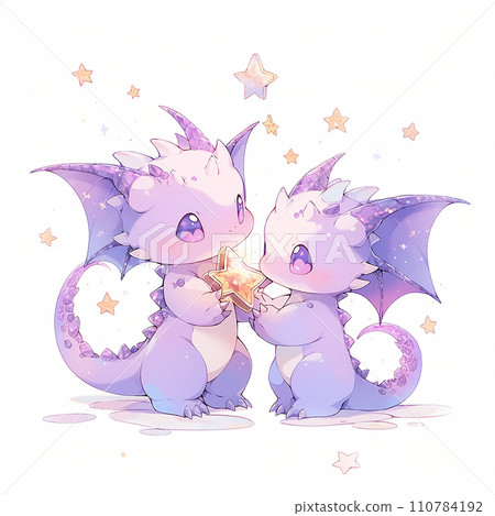 Christmas cute little 2 dragons hugging in watercolor style on white background Christmas cute little 2 dragons hugging in watercolor style on white background 110784192