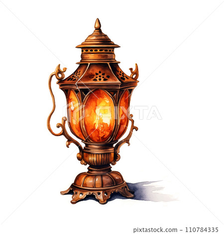 Vintage lamp watercolor, great design for any purposes Vintage lamp watercolor, great design for any purposes 110784335